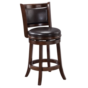 Bowery Hill 26.25&quot Contemporary Wood Swivel Counter Stool in Cappuccino