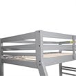 Bowery Hill Transitional Wood Twin Over Full Bunk Bed with Storage in Gray