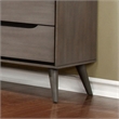 Bowery Hill 2-Drawer Mid-Century Solid Wood/Wood Veneer/MDF Nightstand in Gray