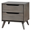 Bowery Hill 2-Drawer Mid-Century Solid Wood/Wood Veneer/MDF Nightstand in Gray