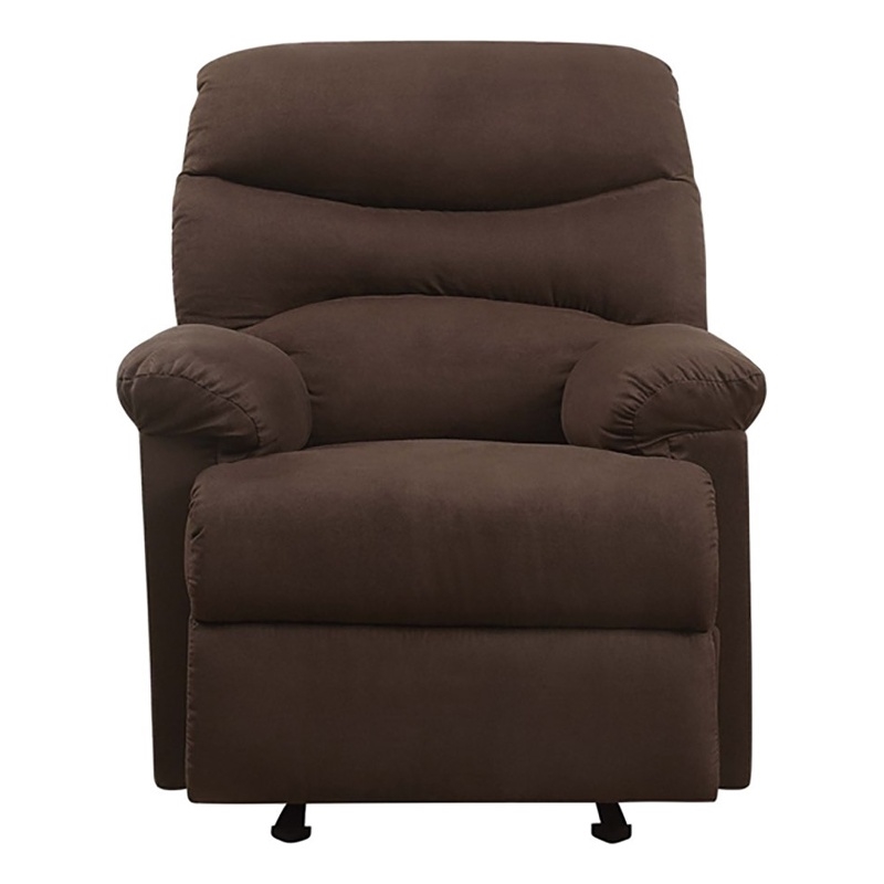 Bowery Hill Foam Microfiber/Wood Glider Recliner in Chocolate