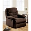 Bowery Hill Foam Microfiber/Wood Glider Recliner in Chocolate