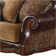 Bowery Hill Rolled Arm Upholstered Faux Leather Sofa with 5 Pillows in Brown