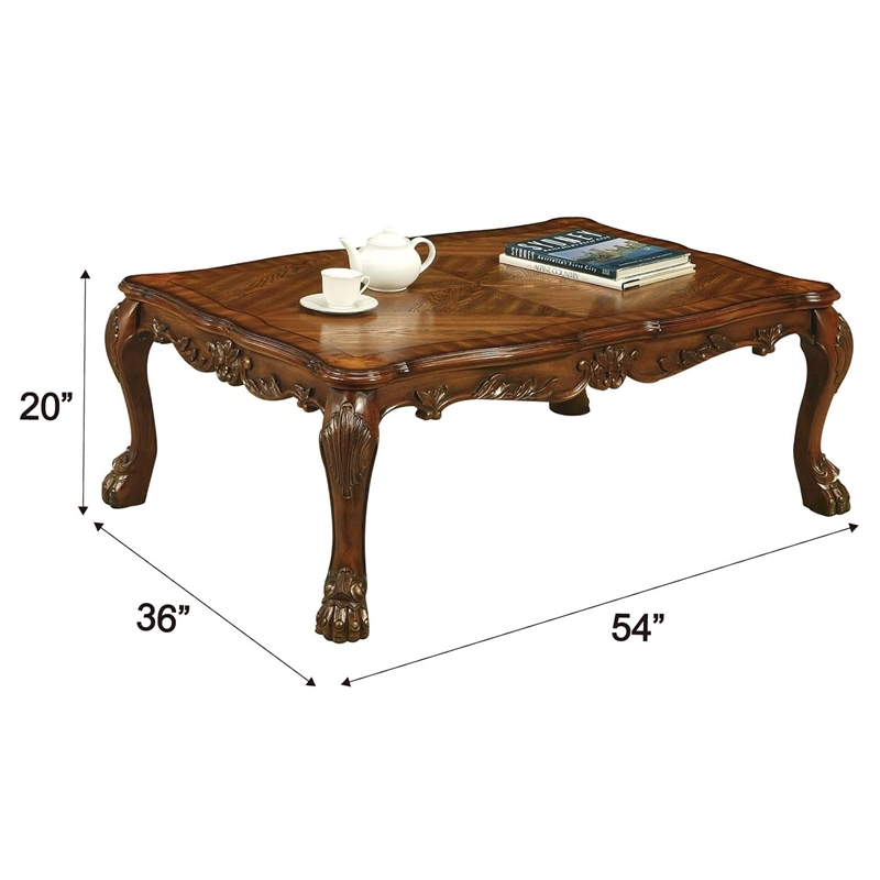 Bowery Hill Rectangular Wood Coffee Table in Cherry Oak