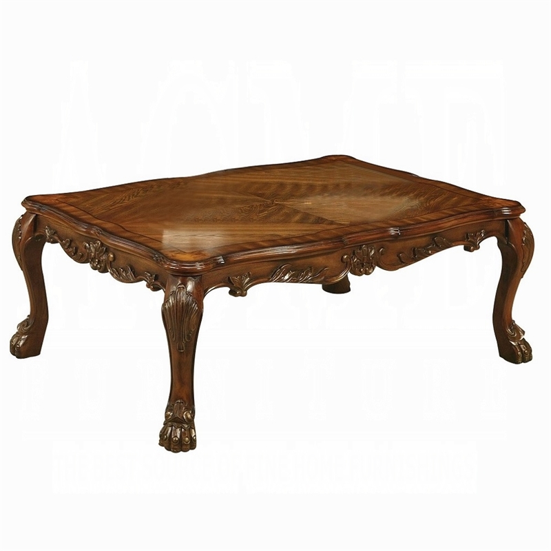 Bowery Hill Rectangular Wood Coffee Table in Cherry Oak