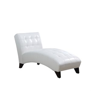 bowery hill faux leather chaise lounge ii