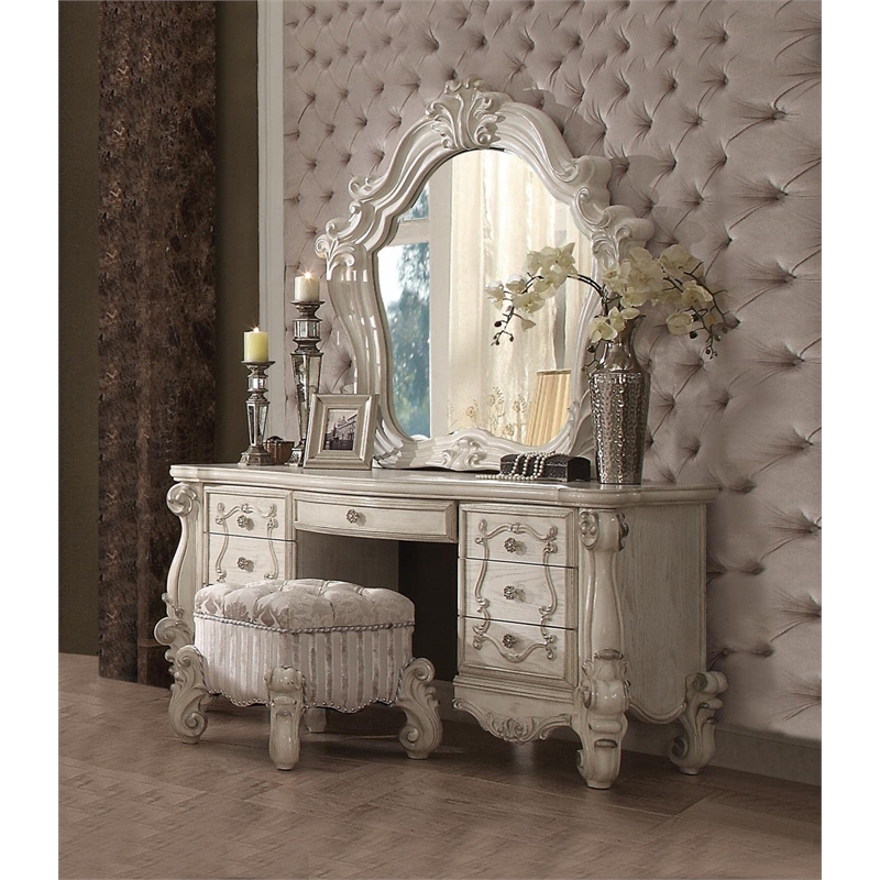 Bowery Hill Vanity Desk in Bone and White