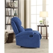 Bowery Hill Contemporary Fabric Pillow Top Armrest Motion Recliner in Blue