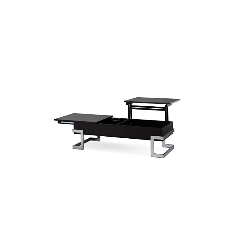 Bowery Hill Lift Top Coffee Table in Black and Chrome