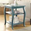 Bowery Hill 2 Shelves Square Wood End Table with Cabriole Legs in Teal Green