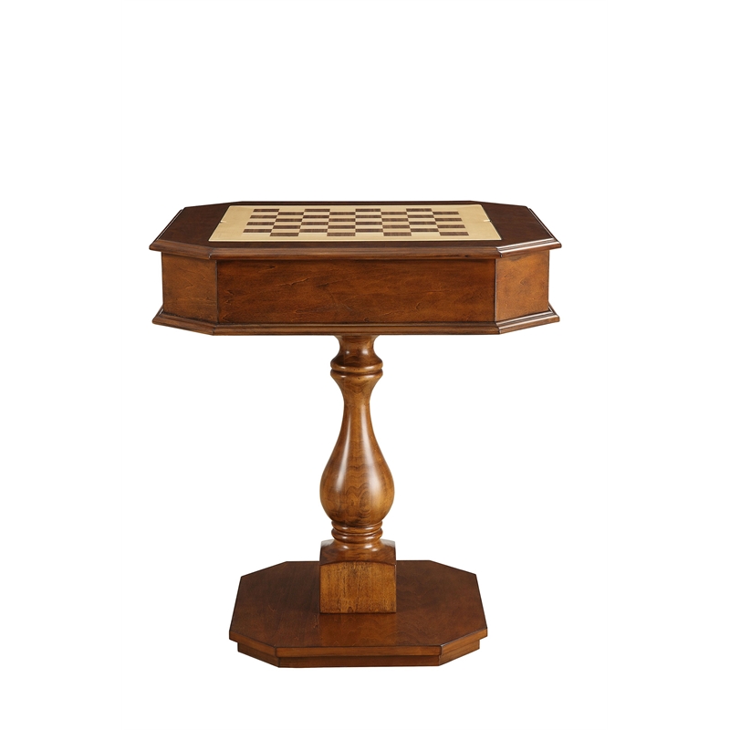 Bowery Hill 1-Drawer Wood Game Table in Cherry