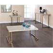 Bowery Hill Console Table in Faux Marble and Champagne