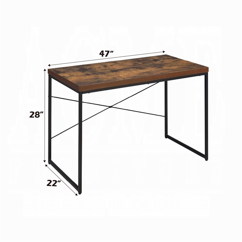 bowery hill rectangular wood top home office desk in weathered oak
