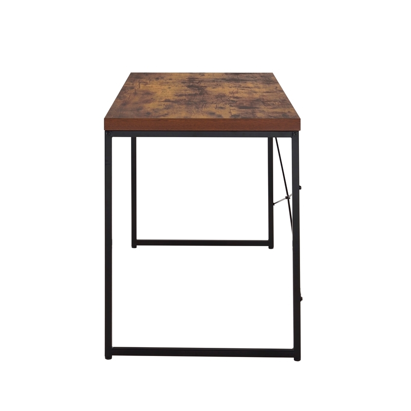 bowery hill rectangular wood top home office desk in weathered oak