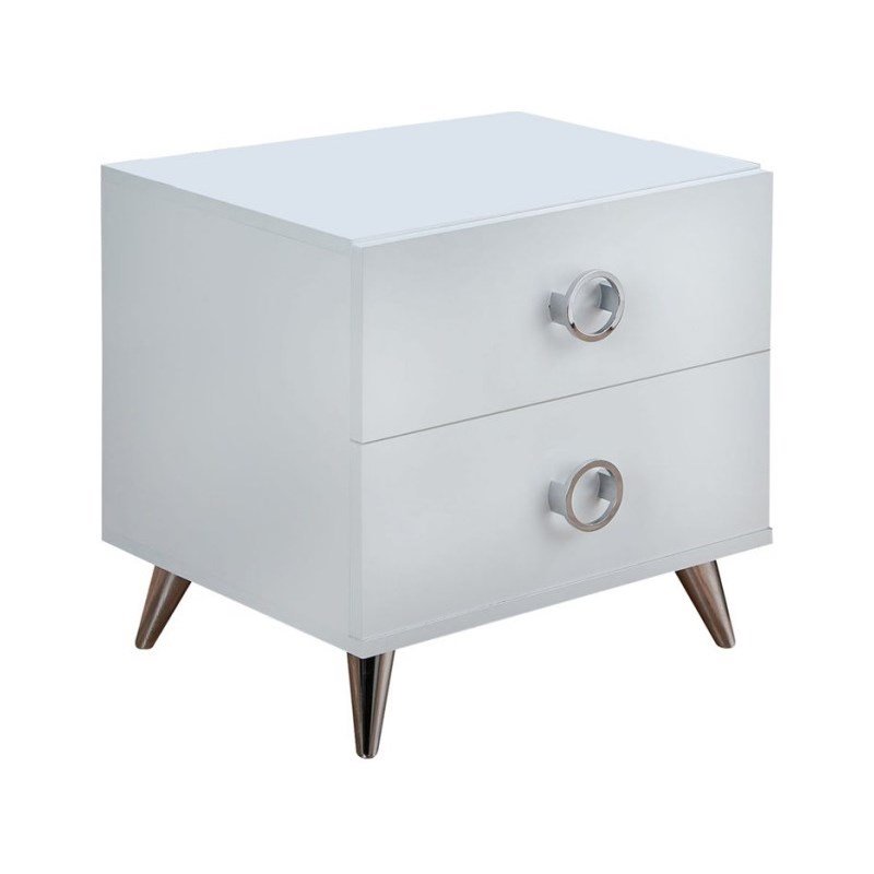 Bowery Hill 2 Drawer Nightstand in White
