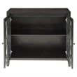 Bowery Hill Contemporary 2-Door Wood/Glass Accent Chest in Black