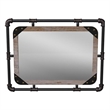 Bowery Hill Transitional Metal Wall/Wood Mirror in Antique Black/Natural