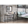 Bowery Hill Transitional Metal Wall/Wood Mirror in Antique Black/Natural