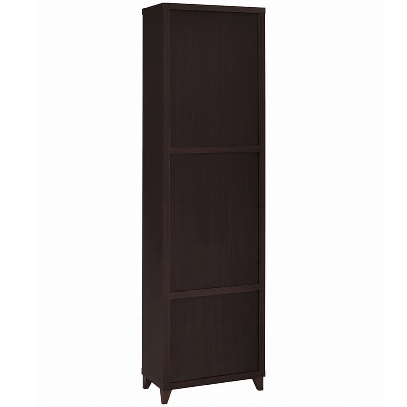 Bowery Hill 4 Shelf Contemporary Bookcase in Cappuccino