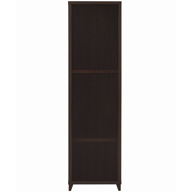 Bowery Hill 4 Shelf Contemporary Bookcase in Cappuccino