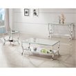 Bowery Hill End Table Coffee Accent Table Square in Metal and Glass Top - Chrome