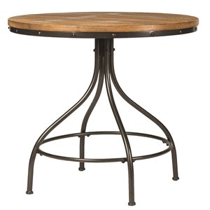 bowery hill metal pub table in weathered gray and black
