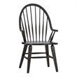 Bowery Hill Rubberwood Black Dining Arm Chair Rectangular 40.75
