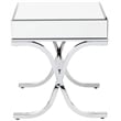 Bowery Hill Square Contemporary Metal/Mirror End Table in Chrome
