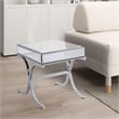 Bowery Hill Square Contemporary Metal/Mirror End Table in Chrome