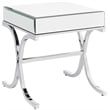 Bowery Hill Square Contemporary Metal/Mirror End Table in Chrome