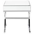 Bowery Hill Square Contemporary Metal/Mirror End Table in Chrome