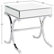 Bowery Hill Square Contemporary Metal/Mirror End Table in Chrome