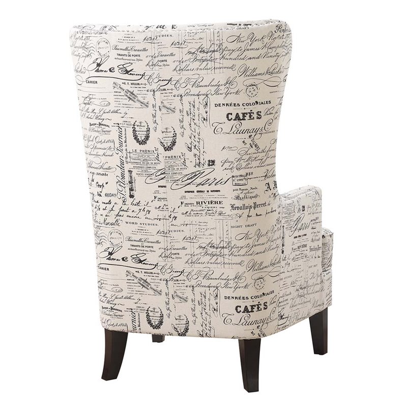 Bowery Hill Accent Chair In French Script Bh 1634619