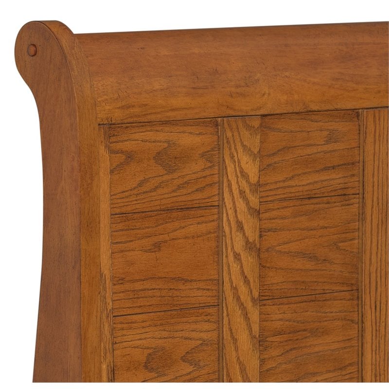 Bowery Hill Twin Sleigh Bed in Aged Oak
