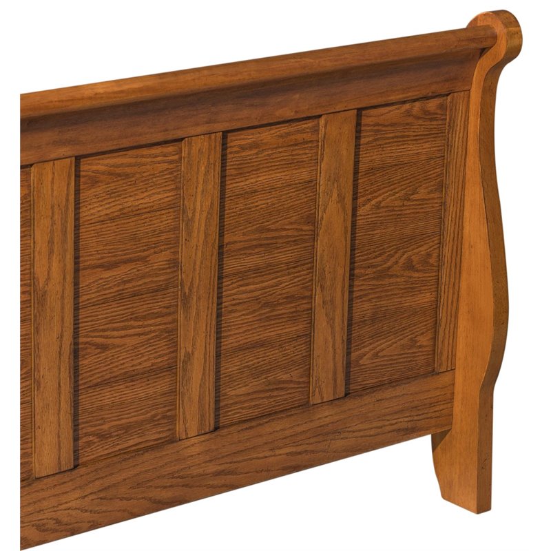 Bowery Hill Twin Sleigh Bed in Aged Oak