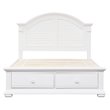 Bowery Hill Arched Crown Farmhouse Wood Queen Panel Headboard in White