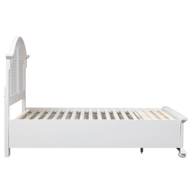Bowery Hill Arched Crown Farmhouse Wood Queen Panel Headboard in White