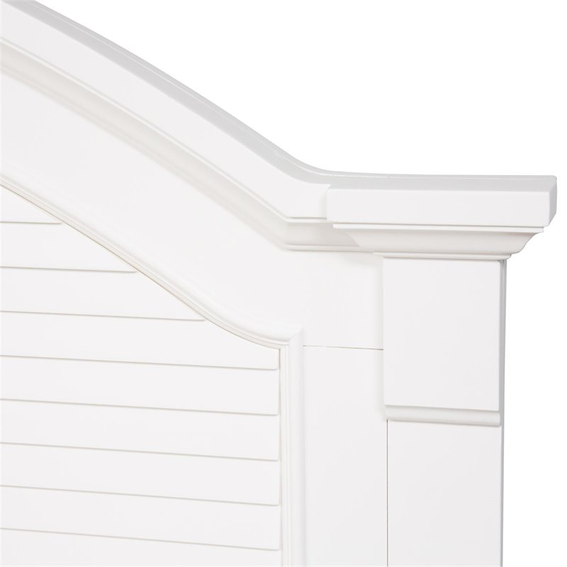 Bowery Hill Arched Crown Farmhouse Wood Queen Panel Headboard in White