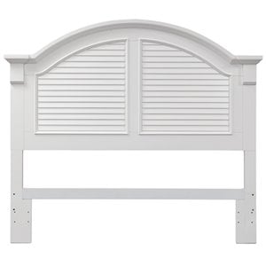 Bowery Hill Arched Crown Farmhouse Wood Queen Panel Headboard in White