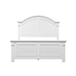 Bowery Hill Arched Crown Molding Farmhouse Wood King Panel Bed in Oyster White