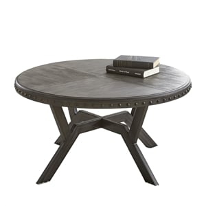 Bowery Hill Round Coffee Table in Weathered Gray