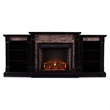Bowery Hill Faux Stone Electric Fireplace in Black