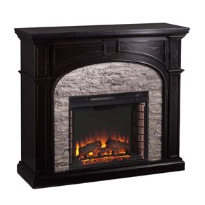 bowery hill electric fireplace in ebony and gray