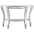 Bowery Hill Glam Demilune Mirrored Console Table
