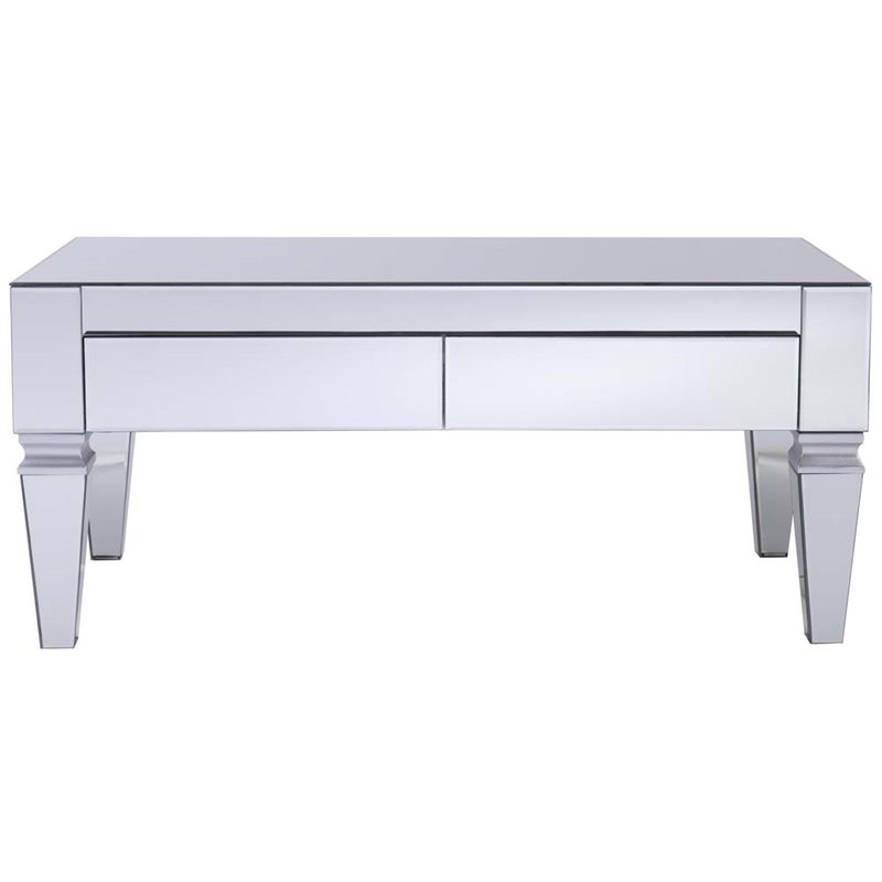 Bowery Hill Contemporary Mirrored Storage Coffee Table