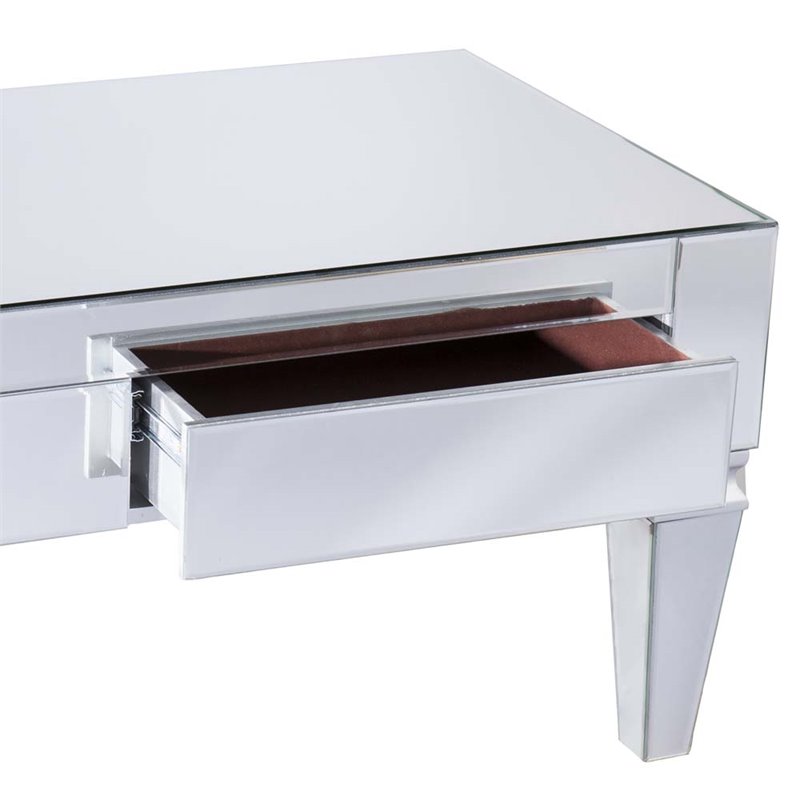 Bowery Hill Contemporary Mirrored Storage Coffee Table