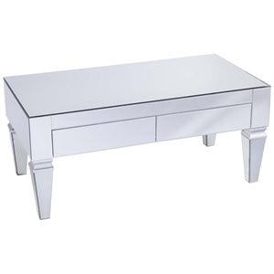 Bowery Hill Contemporary Mirrored Storage Coffee Table