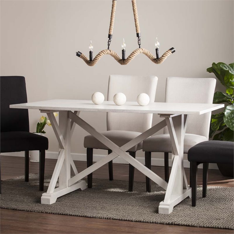 Bowery Hill Farmhouse Dining Table in White