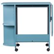 Bowery Hill Mobile Sewing and Craft Table in Turquoise