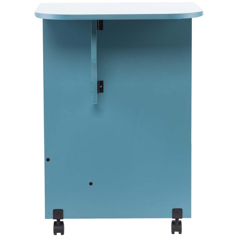 Bowery Hill Mobile Sewing and Craft Table in Turquoise